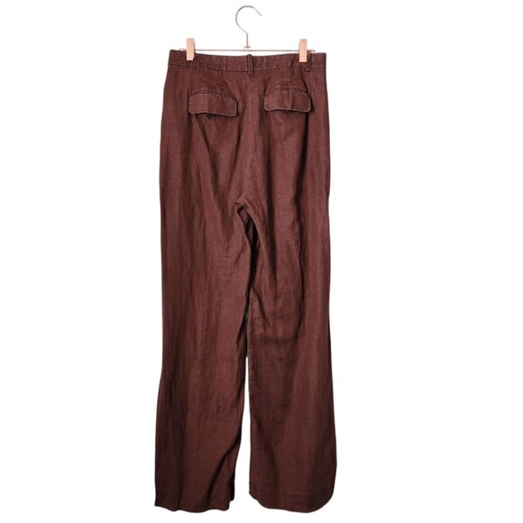 J.CREW Wide-leg Essential Pant In Linen resortwear pants in brown size 2 - Picture 3 of 10